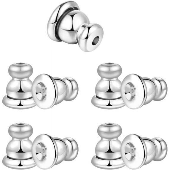 5 Pairs Locking Earring Backs, S925 Plated Earrings Back for Studs Secure Hypoallergenic Pagoda Earring Backs Apply to Earring Backs for Droopy Ears (10pcs)