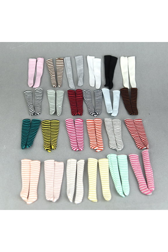 5 Pairs Long Socks For Play Doll Accessories 1/6 Miniature Doll Socks For Dress Up Tiny Socks For Dollhouse Cute Mini Socks For Diy Doll Clothes