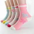 thumbnail image 1 of 5 Pairs/Lot Spring Autumn High Quality Girls Socks Cotton Butterfly Candy Color Socks For Girls 3- 12 Year Children Socks wangyanhudie 1-3yea, 1 of 5