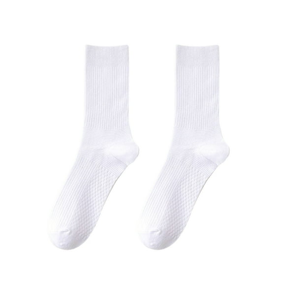 5 Pairs Male Autumn Sock Cotton Medium Tube Breathable Sweat-proof Socks Portable Hosiery Accessory for Business Casual White