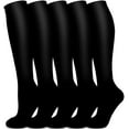 thumbnail image 1 of 5 Pairs Medical Sport Compression Socks - 15-20mmhg Graduated Knee-High Support for Men & Women, Ideal for Soccer, Running, and Nurses, 1 of 7