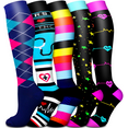 thumbnail image 1 of 5 Pairs Medical Sport Compression Socks - 15-20mmhg Graduated Knee-High Support for Men & Women, Ideal for Soccer, Running, and Nurses, 1 of 7
