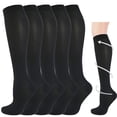 thumbnail image 1 of 5 Pairs Medical Sport Compression Socks - 15-20mmhg Graduated Knee-High Support for Men & Women, Ideal for Soccer, Running, and Nurses, 1 of 8