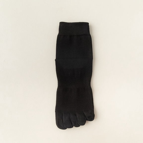 5 Pairs Men Cotton Mid Calf Toe Socks Stretch Toe Separator Sports Short Socks