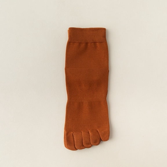 5 Pairs Men Cotton Mid Calf Toe Socks Stretch Toe Separator Sports Short Socks