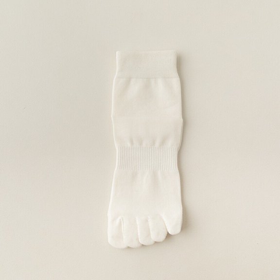 5 Pairs Men Cotton Mid Calf Toe Socks Stretch Toe Separator Sports Short Socks