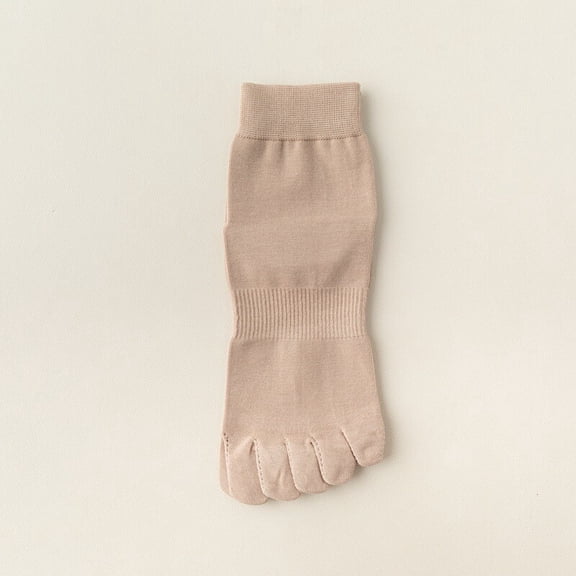 5 Pairs Men Cotton Mid Calf Toe Socks Stretch Toe Separator Sports Short Socks
