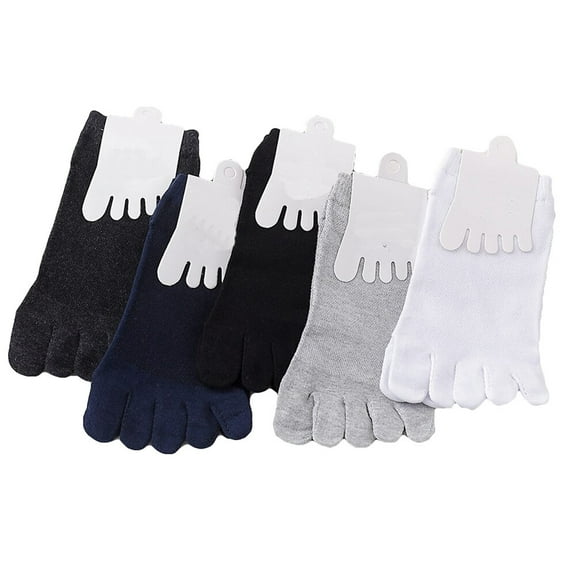 5 Pairs Men Cotton Toe Socks Low Cut Breathable Non Slip Toe Separator Socks