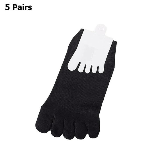 5 Pairs Men Cotton Toe Socks Low Cut Breathable Non Slip Toe Separator Socks