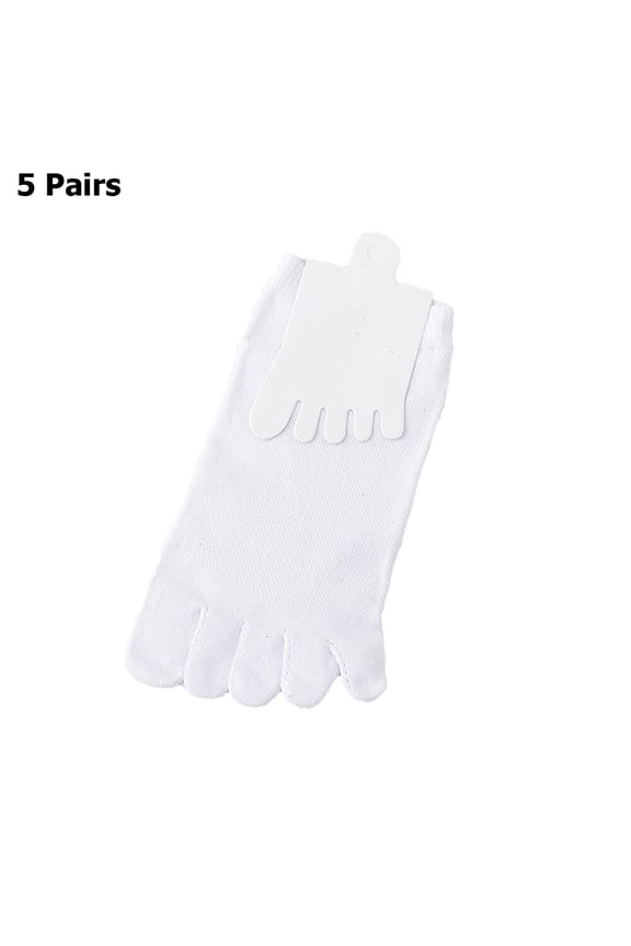 5 Pairs Men Cotton Toe Socks Low Cut Breathable Non Slip Toe Separator Socks