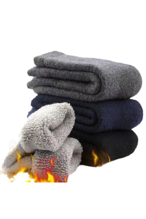 5 Pairs Men Merino Wool Socks Super Thick Thermal Hiking Winter Warm Boot Heavy Soft Cozy Socks for Cold Weather