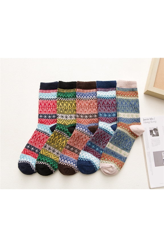 5 Pairs Men Socks Colorful Novelty Socks Super Thick Thermal Hiking Winter Warm Boot Heavy Soft Cozy Socks for Men & Women