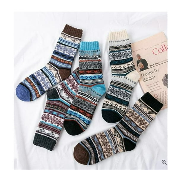 5 Pairs Men Socks Colorful Novelty Socks Super Thick Thermal Hiking Winter Warm Boot Heavy Soft Cozy Socks for Men & Women