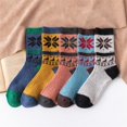 thumbnail image 1 of 5 Pairs Men Socks Super Thick Thermal Hiking Winter Warm Boot Heavy Soft Cozy Socks Colorful Novelty Socks for Men & Women, 1 of 10