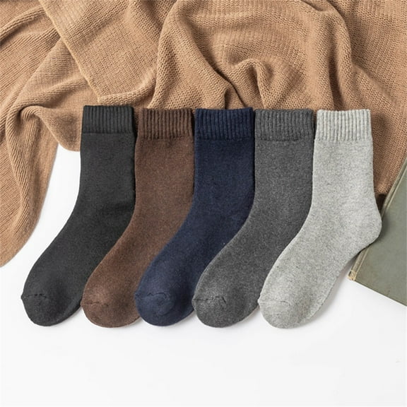 5 Pairs Men Socks Super Thick Thermal Hiking Winter Warm Boot Heavy Soft Cozy Socks for Men & Women
