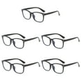 thumbnail image 1 of 5 Pairs Men Women Unisex Round Frame Blue Light Blocking Reading Glasses Readers +2.25, 1 of 6