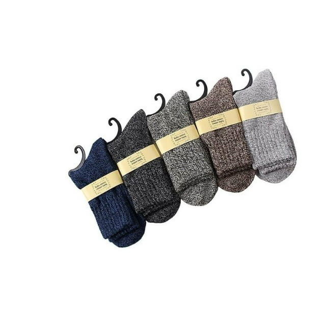 5 Pairs Men Wool Socks Heavy Duty Warm Thermal Merino Lambs Wool Boots