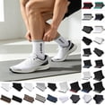 thumbnail image 1 of 5 Pairs Men's Athletic Crew Socks, Cushioned Moisture Wicking Socks, Anti‑Odor Breathable Running Training Socks , Multi‑Color Casual Sport Socks for Men, 1 of 5