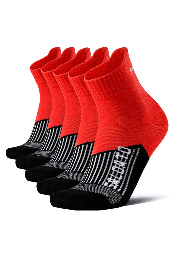 5 Pairs Men's Athletic Socks,Moisture Wicking,Breathable Cushioning,Sizes 6.5-10