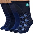 thumbnail image 1 of Diabetic Socks for Men, CaiDieNu 5 Pairs Mens Diabetic Socks, Wide Calf Non-Binding Moisture Cotton Mid Calf Socks, Loose Fit Comfort Seamless Toe, Classic Argyle & Stripe Patterns, 1 of 8