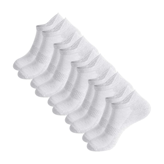 5 Pairs Men's Mesh Thin Boat Socks Breathable Cotton Short Socks Lightweight Sports Socks for Daily Summer Casual Walking Running Wear by Gbobgt White M