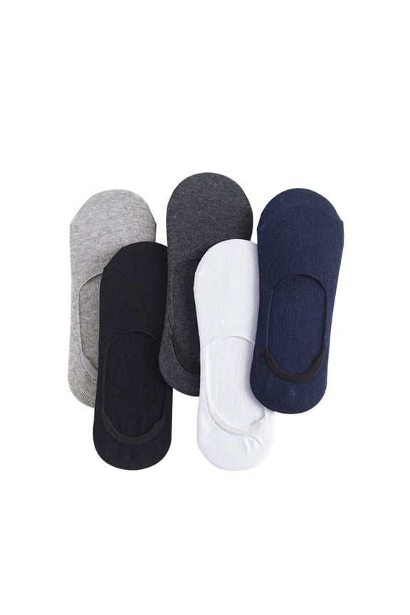 5 Pairs Men's No-Show SocksLow Cut Invisible Anti-Slip Socks - Breathable Cotton for Summer (Random Colors)