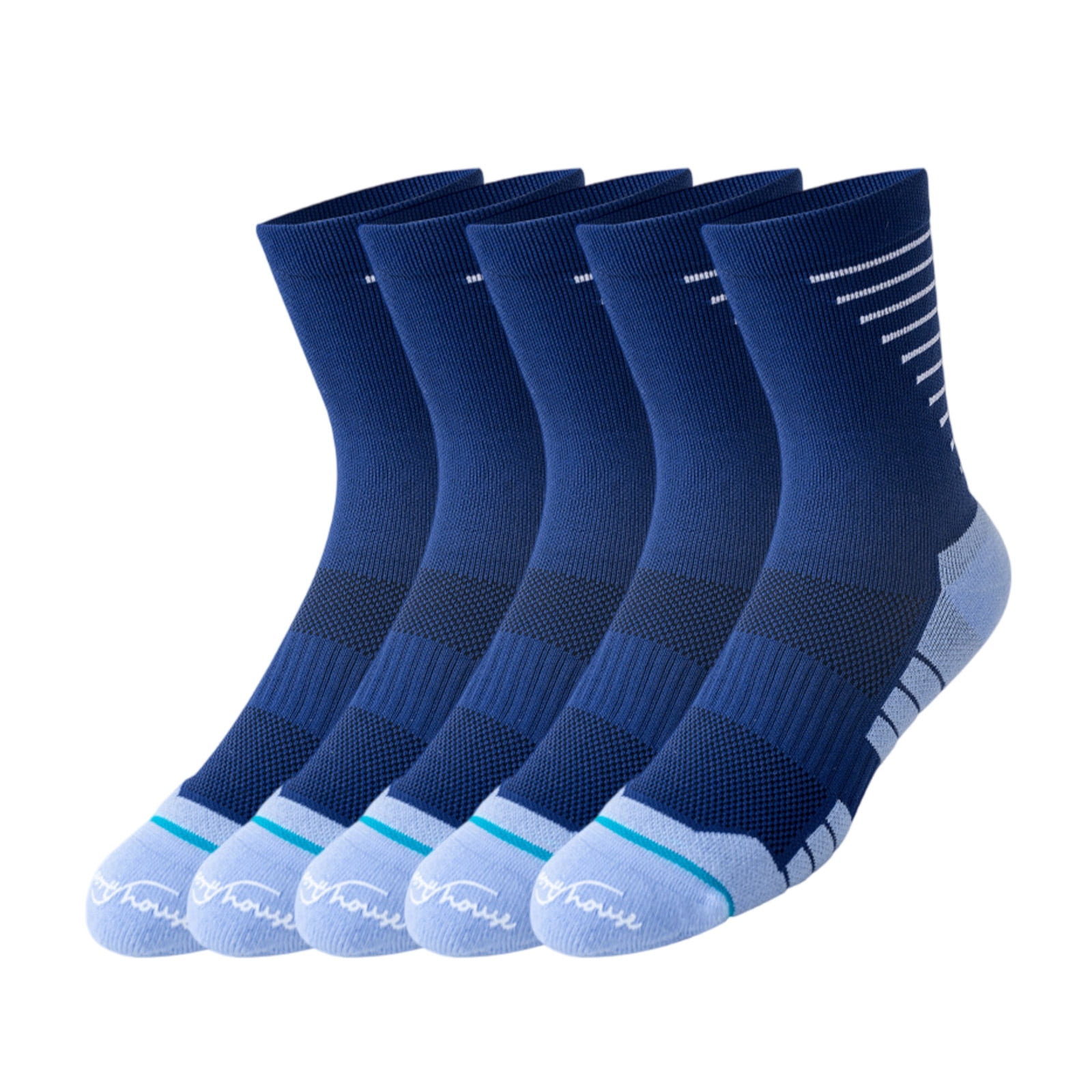 Exercise Socks 5 Pairs Men's Performance Cotton Moisture Wick Sports Hiking Workout ...