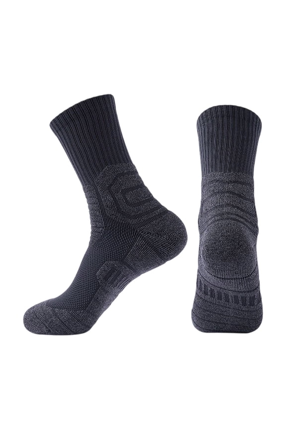 5 Pairs Men's Performance Cotton Moisture Wick Sports Hiking Workout Training Athletic Cushion Crew Socks For Men Deodorant and Sweat-Wicking Fabric Mens Socks Antibacterial Breathable Socks