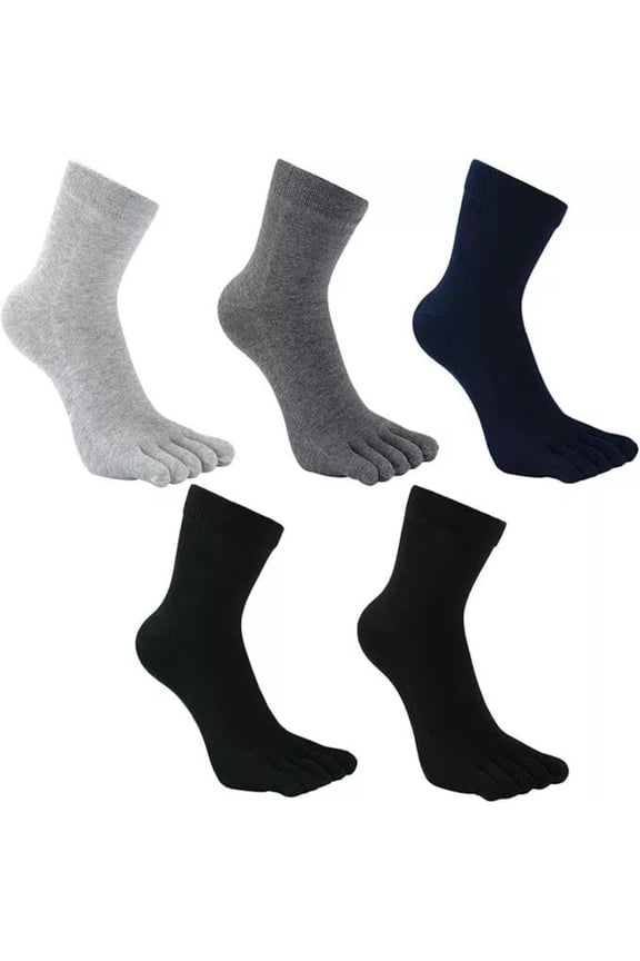 5 Pairs Men's Toe Socks 5 Toe Socks for Men Size 7-11, Cotton Toes Socks, Breathable Five Finger Socks, Individual Sock for Running & Sports