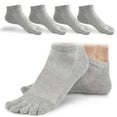 thumbnail image 1 of 5 Pairs Men's Toe Socks Cotton Low Cut, Breathable 5 Finger Socks for Men, 1 of 8