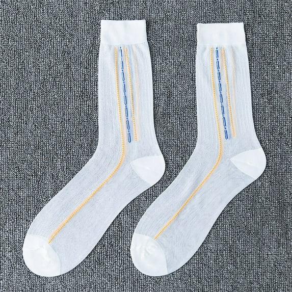 5 Pairs Men's Ultra Thin Socks Sheer Casual Sock Dress Socks