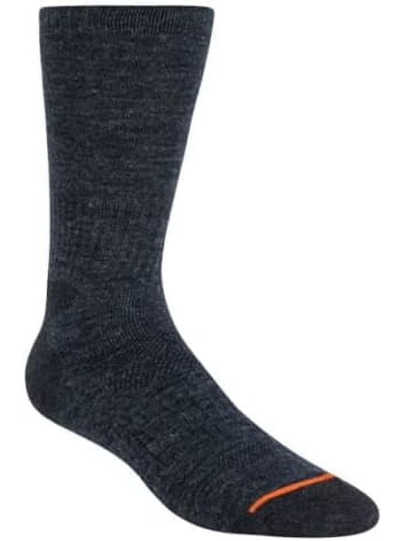 5-Pairs Men's Weatherproof Vintage Outdoor Wool Blend Crew Calf Socks (Denim Navy Blue)