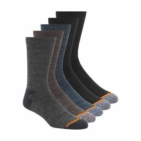 5-Pairs Men's Weatherproof Vintage Outdoor Wool Blend Crew Calf Socks