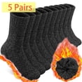 thumbnail image 1 of 5 Pairs Men's Wool Loop Socks, Winter Warm Thick Socks, Men's Outdoor Home Casual Socks fits all sizes 8-12, 1 of 9