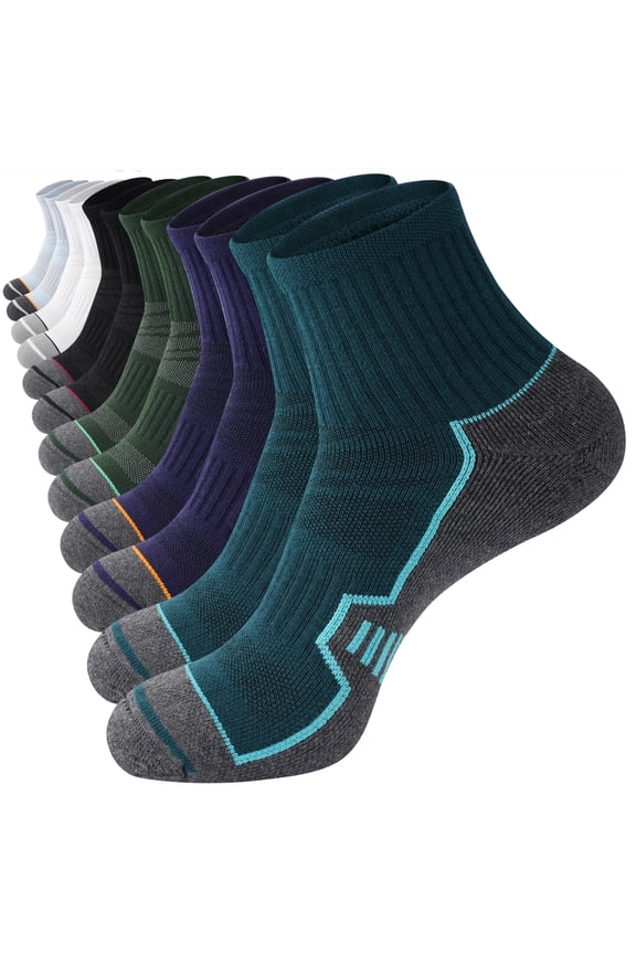 FREEYOKA 6 Pairs Mens Ankle Running Socks Moisture Wicking Sport Socks Breathable Gym Workout Hiking Walking Sock，MULCOLOR