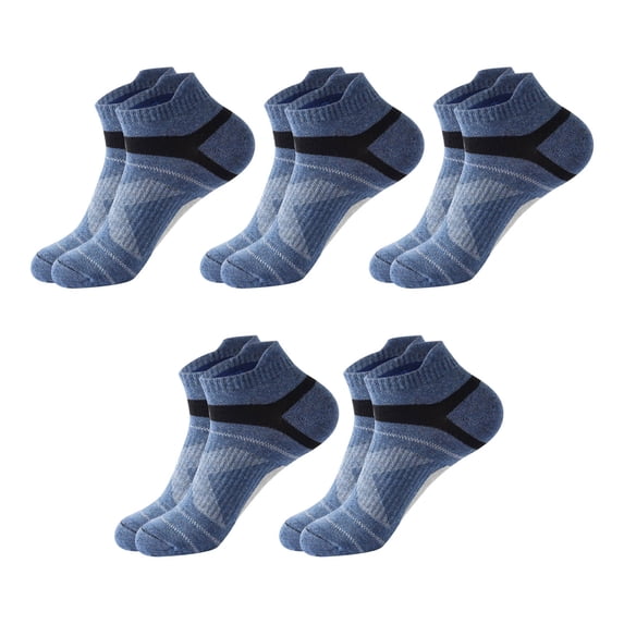 5 Pairs Mens Ankle Running Socks, VLOOCKLW Breathable Fast-Dry Running & Gym Workout Socks Low Cut Cushioned Athletic Sports Socks