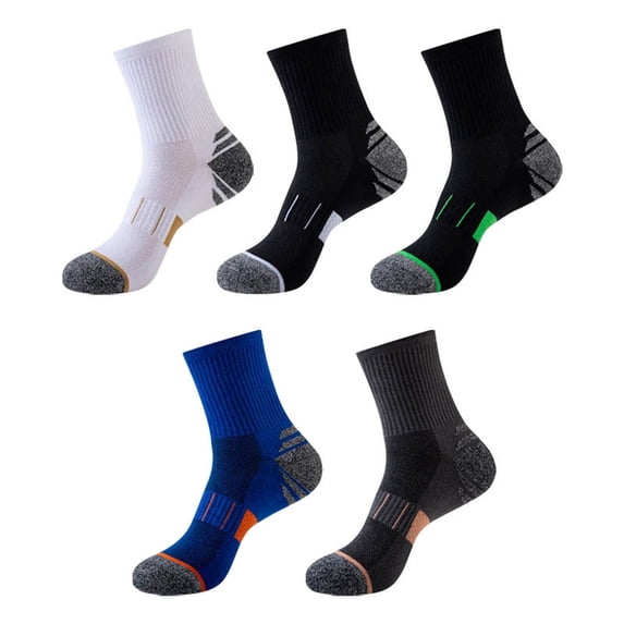 5 Pairs Mens Ankle Running Socks, VLOOCKLW Breathable Fast-Dry Running & Gym Workout Socks Low Cut Cushioned Athletic Sports Socks