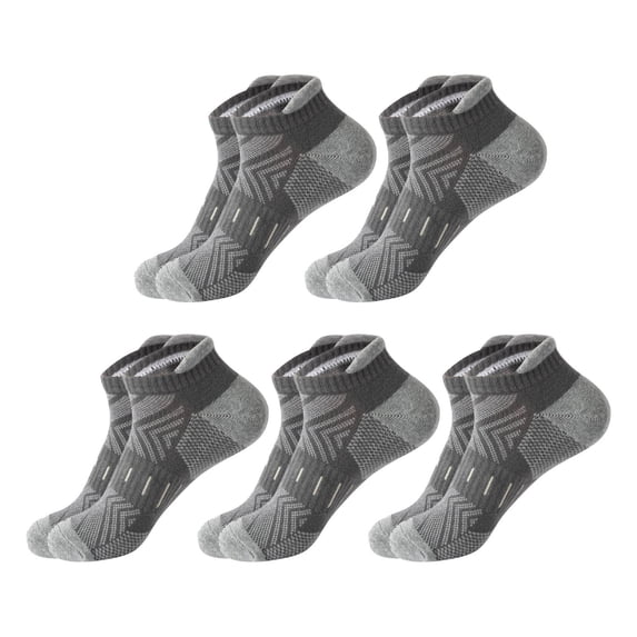 5 Pairs Mens Ankle Running Socks, VLOOCKLW Breathable Fast-Dry Running & Gym Workout Socks Low Cut Cushioned Athletic Sports Socks