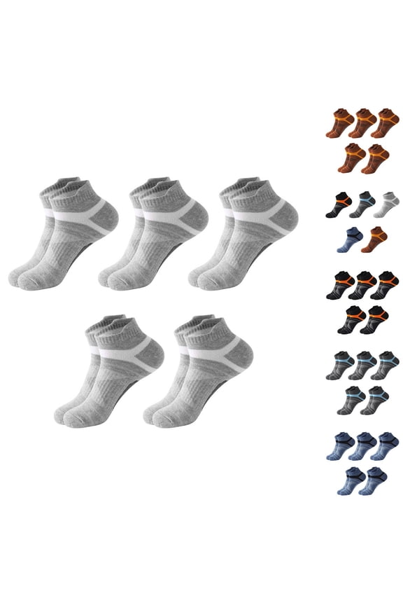 5 Pairs Mens Ankle Running Socks, VLOOCKLW Breathable Fast-Dry Running & Gym Workout Socks Low Cut Cushioned Athletic Sports Socks