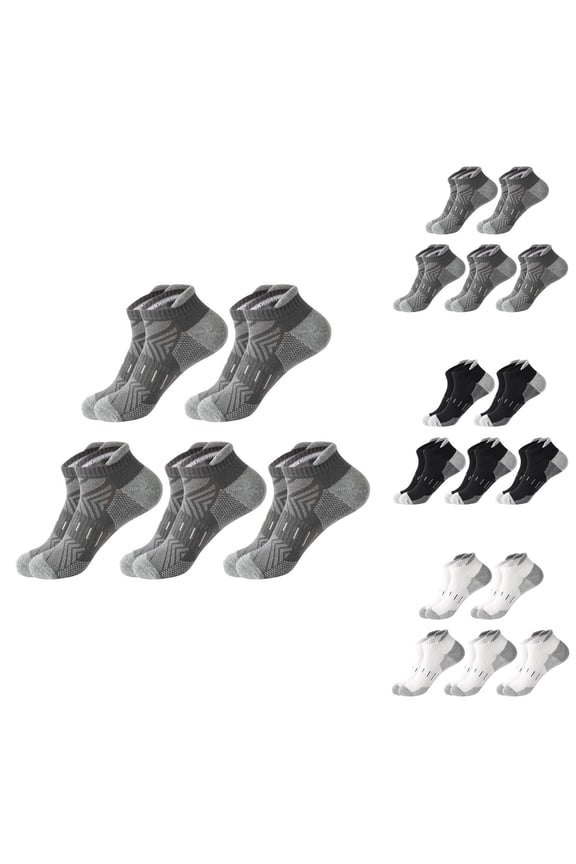 5 Pairs Mens Ankle Running Socks, VLOOCKLW Breathable Fast-Dry Running & Gym Workout Socks Low Cut Cushioned Athletic Sports Socks