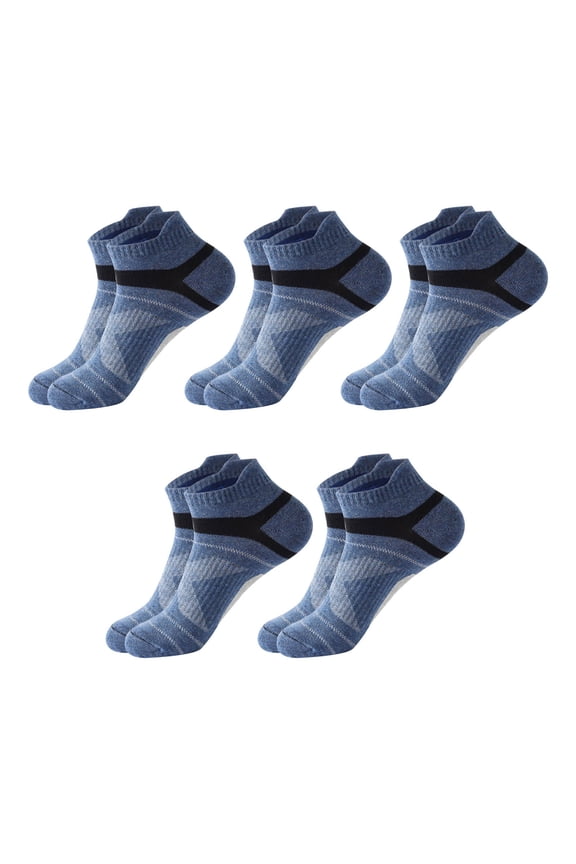 5 Pairs Mens Cushioned Ankle Running Socks, ZDNIXIAN – Low Cut Running Socks with Arch Support, Cushioned Sole & Heel Tab Black