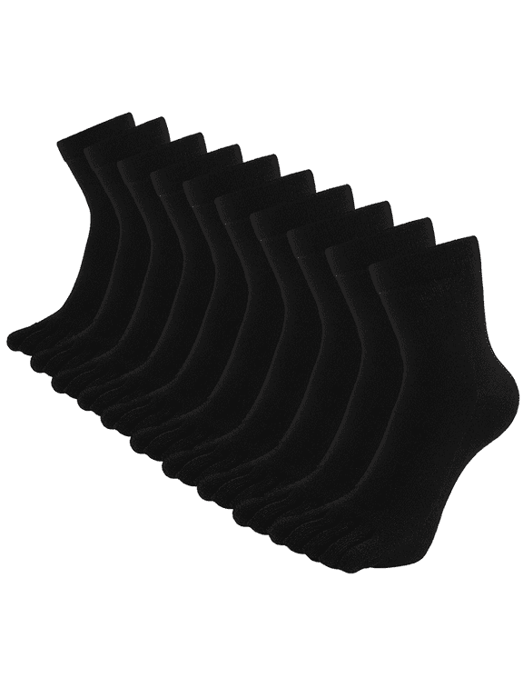5 Pairs Mens Five Finger Toe Socks Breathable Crew Socks for Running Hiking Athletic Outdoor Daily Wear