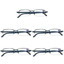 5 Pairs Mens Metal Frame Rectangle Half Frame Reading Glasses Classic Readers  0.75