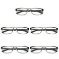 thumbnail image 1 of 5 Pairs Mens Rectangular Blue Light Blocking Reading Glasses Spring Hinge Readers +3.50, 1 of 6