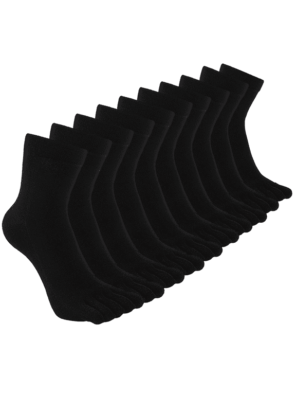 5 Pairs Mens Toe Socks Breathable Athletic Crew Five Finger Socks Running Hiking Sport Toe Socks