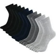 thumbnail image 1 of 5 Pairs Mens Toe Socks Cotton Athletic Running Five Finger Crew Socks Women's Pilates elite, 1 of 7