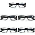 thumbnail image 1 of 5 Pairs Mens Unisex Blue Light Blocking Reading Glasses Black Spring Hinge Readers +2.25, 1 of 6