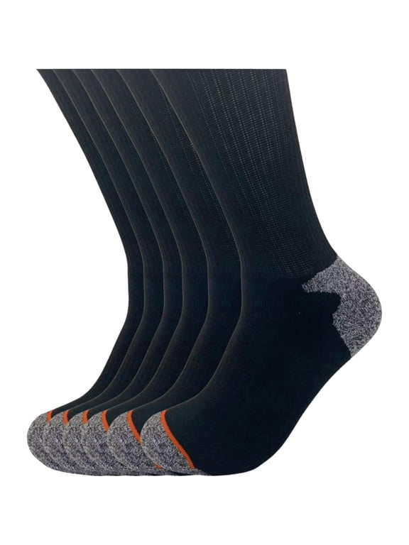 5 Pairs Mens Weatherproof Vintage Outdoor Wool Blend Crew Calf Socks Black Size 6 To 12
