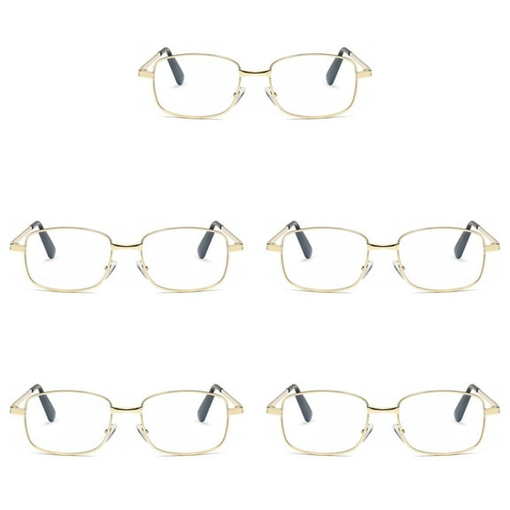 5 Pairs Mens Womens Metal Frame Clear Lens Reading Glasses Fashion Classic Readers +1.00