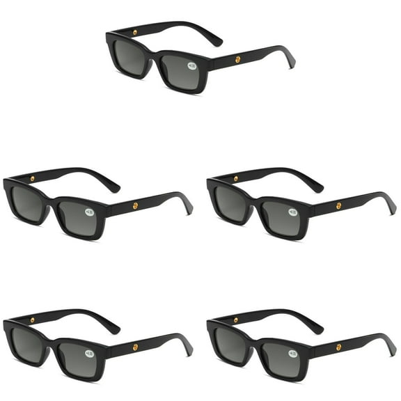 5 Pairs Mens Womens Reading Sunglasses Square Full Tinted Sun Readers +0.75